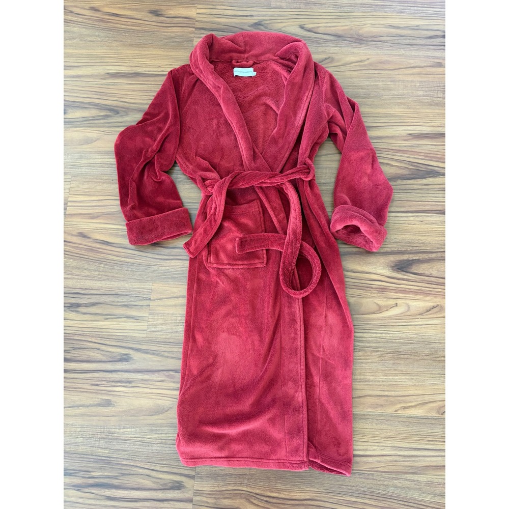 Restoration Hardware red bathrobe tie waist medium soft cozy